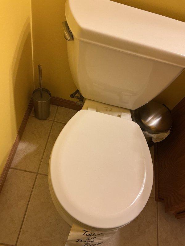 Responded to reported gurgling and spitting toilets on main floor and downstairs with air bubbles present in bowl. Upon inspection, determined blockage was likely caused by accumulated wet, compacted toilet paper in the drainage line that eventually broke down and cleared during diagnostic process. Replaced two toilet shut-off valves for both main floor and downstairs fixtures to ensure proper operation. Advised customer that if gurgling issues recur, a camera inspection of the drainage line should be performed to identify any underlying pipe concerns or obstructions.