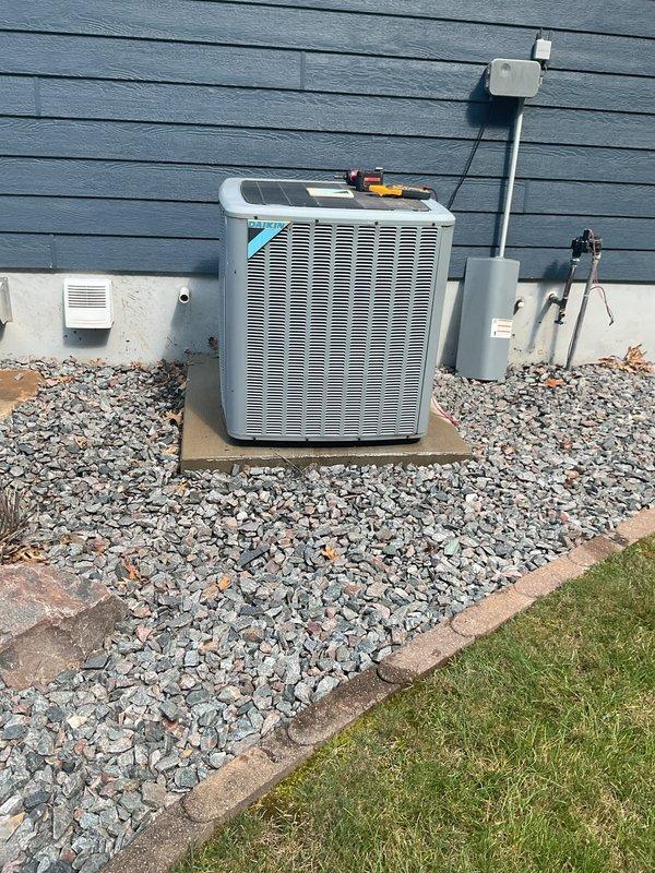 Completed comprehensive maintenance tune-up on two residential AC systems as part of annual service agreement. Serviced both the main house unit and toy shed unit, performing standard preventative maintenance procedures per tune-up checklist. Replaced failed capacitor on Daikin outdoor unit, which was reading 32 MFD when specifications called for 40 MFD, restoring proper system operation. Filter for house unit was ordered for future installation.