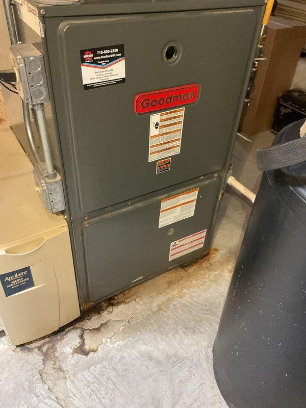 Completed furnace and air conditioning tune-up on Goodman brand HVAC system. Performed standard maintenance procedures per manufacturer specifications, including inspection of all major components, safety controls, and operational systems. Provided estimate for future collector box replacement with multiple pricing options for reference.