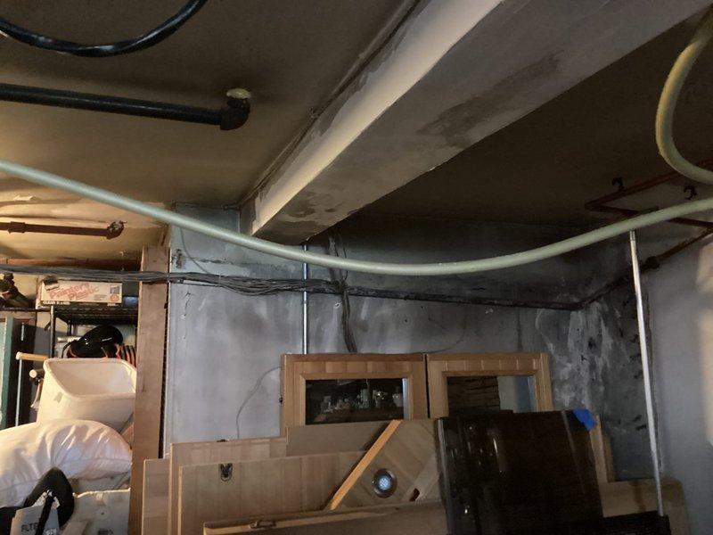 Responded to a leaking outside faucet caused by a failed galvanized water line that had fallen from the ceiling. Removed the deteriorated galvanized pipe and replaced it with new copper piping. Properly secured and strapped the new copper line to the ceiling joists to ensure stable support and prevent future sagging or failure.