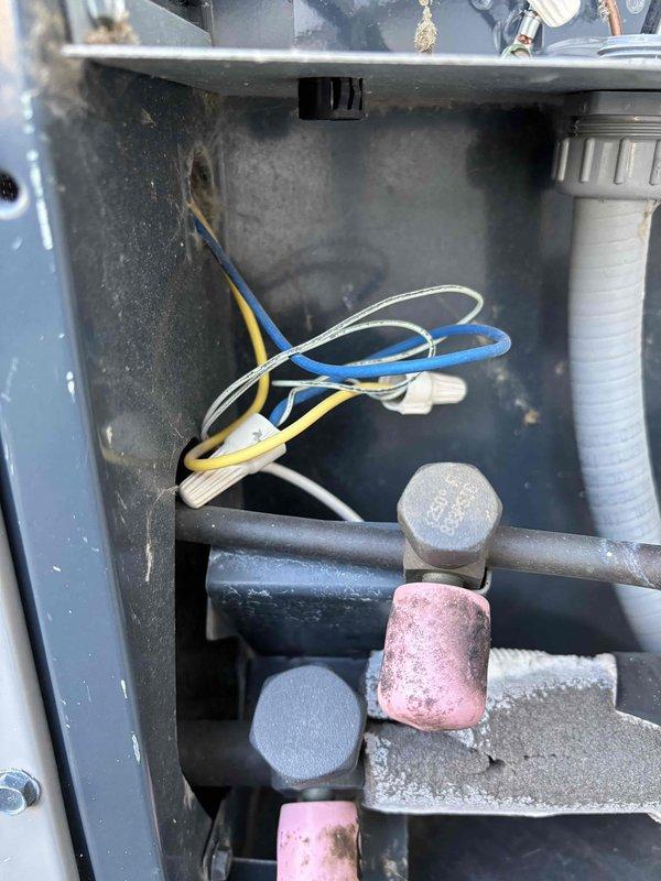 Responded to no cooling complaint following furnace installation. Verified thermostat operation and confirmed cooling call signal from control board. Found high voltage present at outdoor unit but no low voltage reaching contactor. Tested thermostat wire continuity to outdoor unit with acceptable results. Unable to isolate root cause of low voltage interruption during initial diagnostic. Senior technician scheduled for follow-up to complete troubleshooting and resolve cooling issue.
