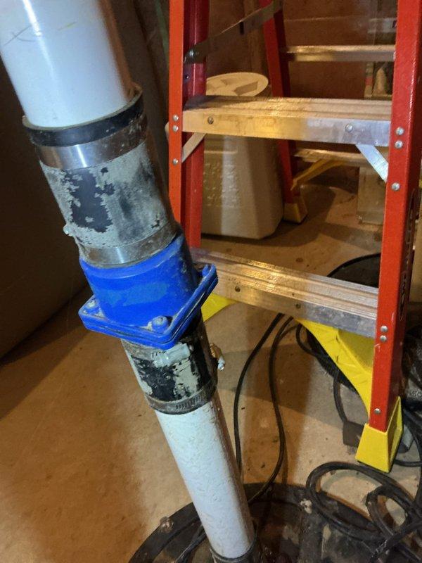 Responded to service call for leaking outdoor spigot and multiple plumbing issues. Upon arrival, identified failed hose bibb requiring replacement, leaking shower strainer seal, and defective check valve on sump pump line. Replaced deteriorated outdoor hose bibb with new unit to eliminate exterior leak. Installed new check valve on sump discharge line to prevent backflow. Replaced worn seal on shower strainer to stop water intrusion. All components tested and verified leak-free upon completion.
