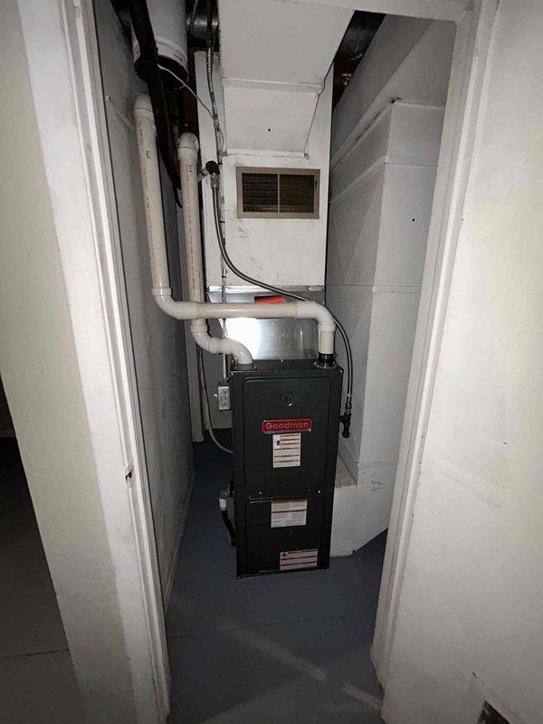 Completed comprehensive air conditioning tune-up and maintenance on Goodman HVAC system located in mechanical closet. Performed full system inspection per maintenance agreement protocol, including evaluation of air handler unit, refrigerant lines, condensate drain system, and all associated components. All systems operating within normal parameters with no deficiencies noted at time of service.