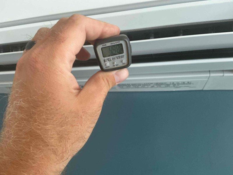 Responded to no cooling concern on mini-split system installed 10 months ago in master bedroom. Performed diagnostic evaluation of all head units throughout the property. Verified proper operation of each indoor unit, confirming temperature splits of 20-30 degrees across all zones, which indicates normal cooling performance. Inspected and confirmed all air filters are clean with adequate airflow. System found to be fully operational with no deficiencies noted. All equipment remains under manufacturer warranty with proper cooling capacity maintained.
