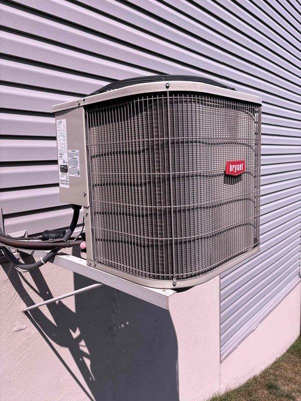 Completed annual preventative maintenance on residential HVAC system with 410A refrigerant under Family Rewards membership agreement. Performed comprehensive inspection of indoor air handler including filter, condensate drain, blower motor, electrical wiring, and all components with satisfactory results. Verified proper temperature split across evaporator coil. Inspected outdoor condensing unit including condenser coil, capacitor, contactor, and all electrical connections. Measured amp draw on compressor motor, fan motor, and contactor with all readings within manufacturer specifications. Verified proper refrigerant charge and system pressures. All components operating normally with ambient temperature at 83 degrees. System performing to specifications with no deficiencies noted at time of service.