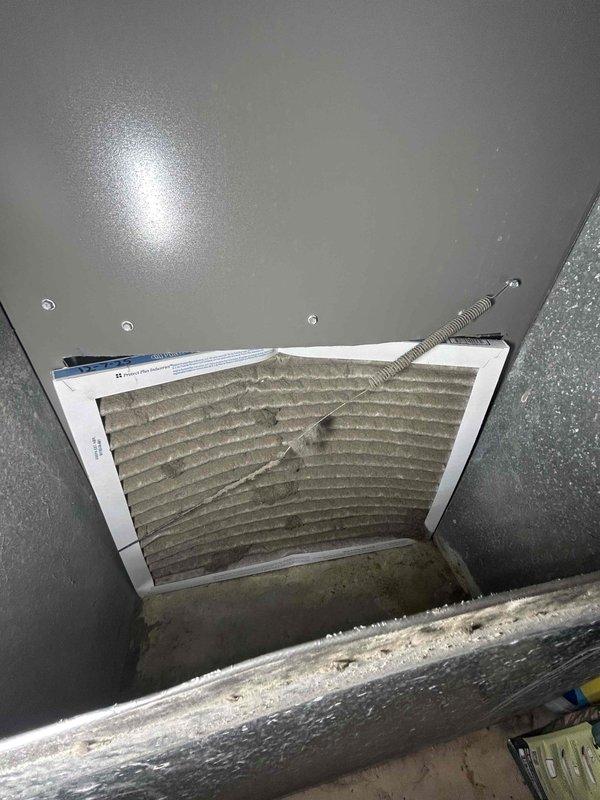 Completed comprehensive tune-up maintenance on both air conditioning and furnace systems per scheduled maintenance agreement. Performed full system inspection, cleaned components, and verified operational parameters on outdoor condenser unit and indoor heating equipment. Identified improperly configured filter rack requiring replacement and arranged for service advisor to provide quote for new filter rack installation to ensure proper air filtration and system efficiency.