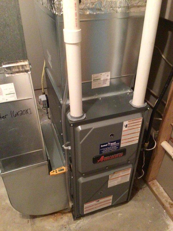 Completed scheduled AC tune-up and preventative maintenance on Amana HVAC system. Performed outdoor condenser coil cleaning, verified all electrical components and connections within manufacturer specifications, and confirmed proper system operation. Inspected air filter condition and determined adequate remaining service life before replacement required.