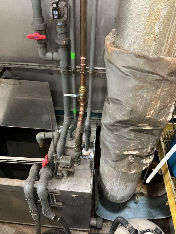 Replaced 1 1/2 inch ball valve on cooling tower supply line in mechanical room. Supplied and installed two ball valves on copper piping system, tested all connections for proper operation and leaks, and cleaned work area upon completion. All replaced components are covered under a 1-year parts and labor warranty.