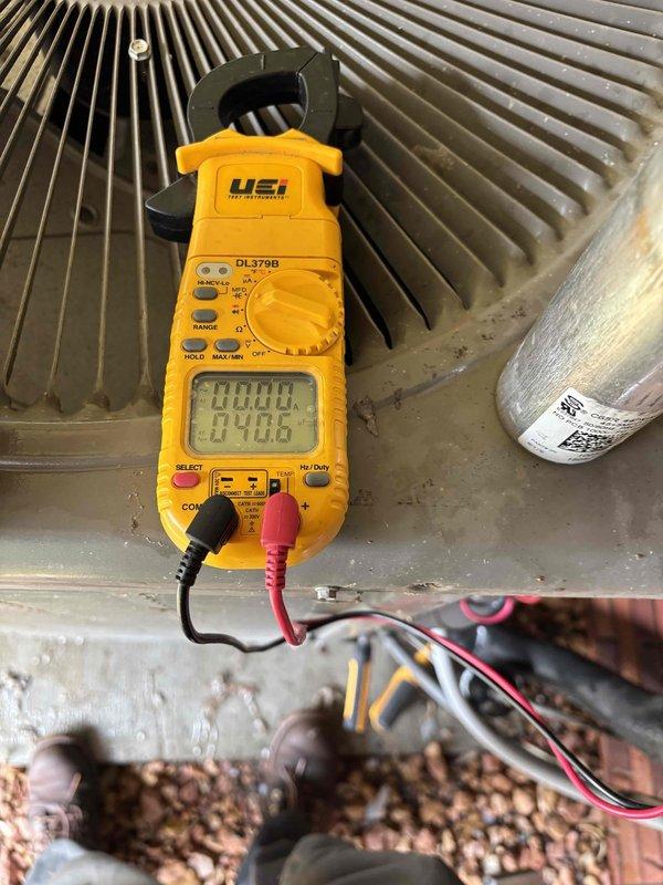 Completed annual cooling maintenance on one residential air conditioning system utilizing 410A refrigerant under Family Rewards membership agreement. Performed comprehensive inspection of indoor air handler including filter assessment, condensate drain verification, blower motor operation, and electrical wiring and component evaluation—all components found within normal operating parameters. Homeowner supplied filter for replacement during service visit. Verified temperature split across evaporator coil within acceptable range. Conducted thorough inspection of outdoor condensing unit including coil cleanliness assessment and capacitor condition check. Measured and recorded amperage draw on condenser fan motor, compressor, and contactor—all readings within manufacturer specifications. Verified refrigerant charge level appropriate for ambient temperature of 81 degrees. System demonstrated proper cooling cycle operation with Lennox smart thermostat displaying 74 degrees indoor temperature