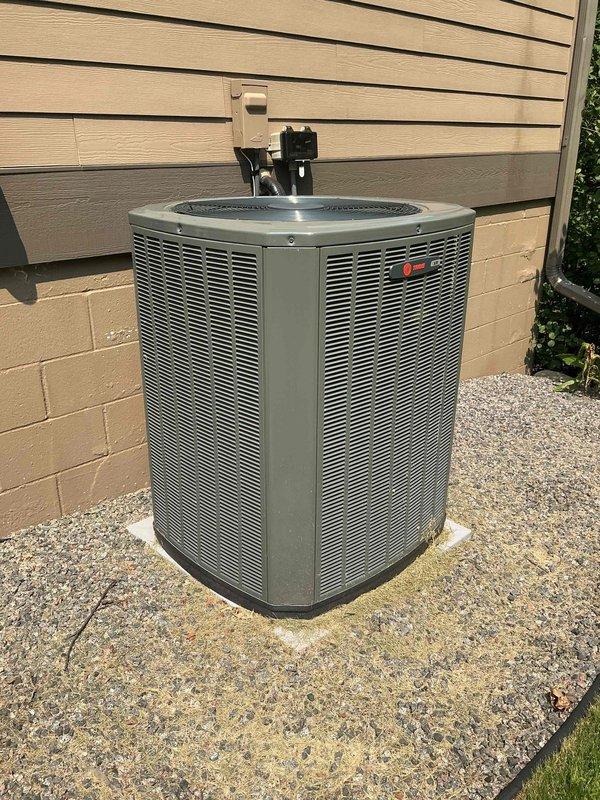 Completed routine maintenance tune-up on 2-year-old Trane air conditioning system as part of Family Rewards membership agreement. Performed comprehensive inspection including electrical components, refrigerant levels, and airflow diagnostics. Verified contactor operation, capacitor function, and amp draws all within manufacturer specifications. Measured subcool slightly low but determined acceptable given minimal cooling load and system maintaining proper temperature differential of 18 degrees across evaporator coil. Inspected and confirmed air filter clean, evaporator coil clean, and control board in good operating condition. System operating efficiently with no deficiencies identified. Customer requested pricing estimate for thermostat upgrade to Ecobee model; parts form submitted for quote preparation.