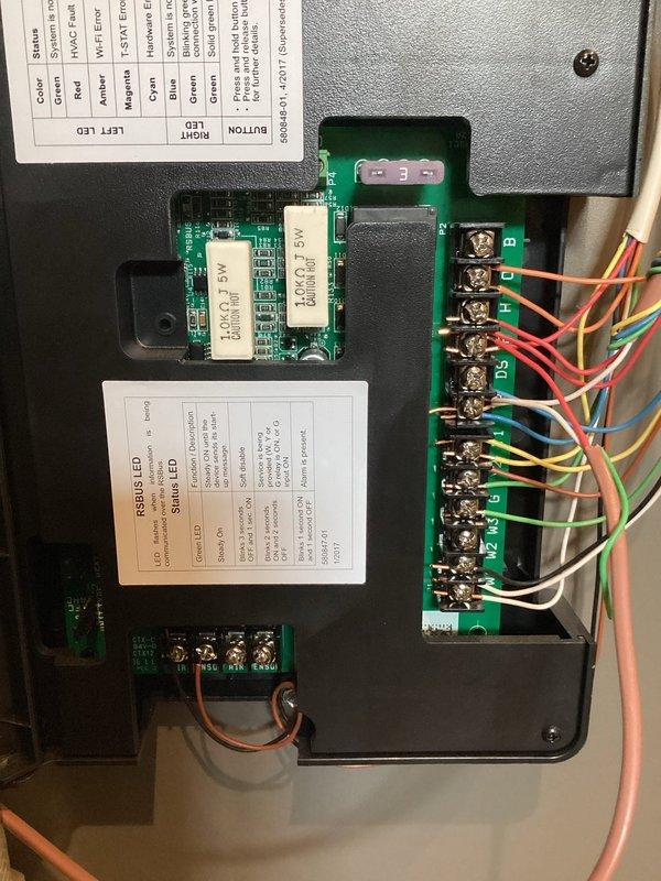 Responded to no cooling complaint on 9-month-old system with thermostat connectivity issues. Installed S40 control board, replaced malfunctioning thermostat, and rewired connections to integrate properly with new control board. Verified system operation with unit cooling effectively upon completion, and advised customer to report any further concerns.