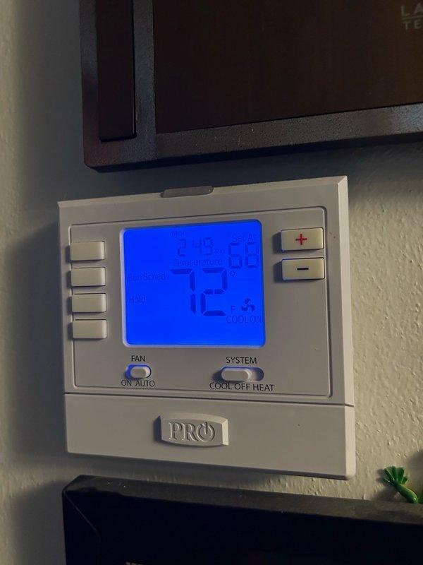 Completed scheduled preventative maintenance on a 4-year-old Lennox air conditioning system. Performed comprehensive AC tune-up inspection including verification of thermostat operation and calibration, air filter condition and replacement, blower assembly function, outdoor condensing unit coil cleanliness, all electrical connections and components, contactor condition, capacitor performance, condensate drain line operation, refrigerant charge levels, and system temperature split across the evaporator coil. All operational readings measured within manufacturer specifications with no mechanical defects, refrigerant leaks, or safety concerns identified. System confirmed operating at optimal efficiency with proper airflow and cooling capacity.