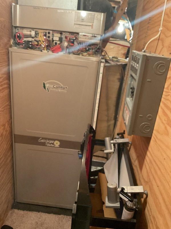 Completed membership maintenance tune-up on three geothermal units, one water-to-water geothermal system, one boiler, and steam humidifier system. Performed comprehensive inspection and servicing of all geothermal units, with particular attention to System 1 in basement serving the main living area, which showed diminished performance despite maintaining acceptable 20° temperature drop across coil. Conducted leak detection on underperforming unit with no leaks identified. Added water to geothermal loop due to low fluid levels. Cleaned and flushed all condensate drains and traps across all systems. Investigated upper-level humidity concerns reported by homeowner. Replaced air filters throughout system. Noted System 1 requires monitoring for potential low refrigerant charge, though unit remains operational within acceptable parameters at this time. Provided estimates for three geothermal system contactors showing signs of pitting and wear, as well as replacement steam humidifier canister