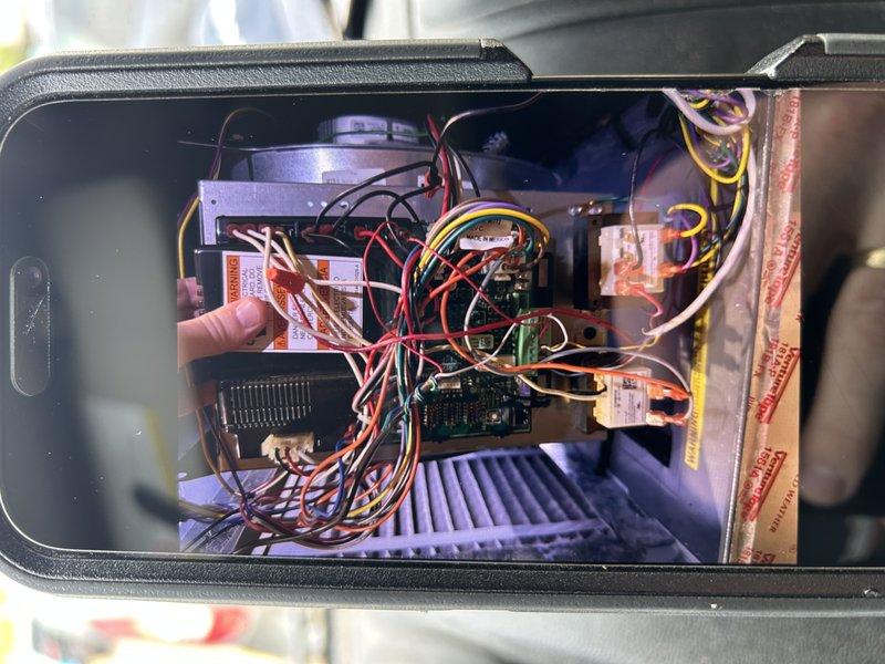 Replaced defective control board and blower motor under parts warranty on HVAC system. Retrieved programming device to properly configure new control board, then completed installation of both components with all necessary electrical connections. Verified system operation and confirmed all functions working correctly upon completion.