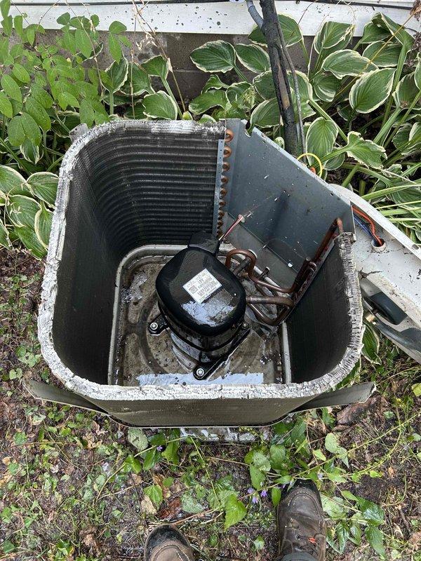 Completed comprehensive preventive maintenance tune-up on 20-year-old front residential air conditioning system. Performed full system inspection including condenser unit examination, coil cleaning assessment, electrical connection verification, and refrigerant line inspection. Unit operational upon completion with all components functioning within normal parameters.
