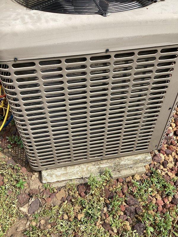 Completed annual cooling system maintenance on York HVAC system as part of preventative maintenance agreement. Performed comprehensive inspection revealing low refrigerant levels, insufficient temperature split across evaporator coil, and system airflow restrictions throughout the residence. Identified dirty air filter requiring immediate replacement to restore proper airflow and system efficiency. Documented clean condenser unit and indoor equipment with no visible wear or damage to components. Recommended addressing refrigerant charge and conducting further airflow diagnostics to optimize system performance.