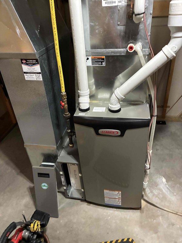 Completed comprehensive maintenance tune-up on both the air conditioning system (7 years old) and Lennox furnace (1 year old) as part of the maintenance agreement. Performed full multi-point inspection on both units including electrical connections, refrigerant levels, condensate drainage, airflow measurements, and safety controls per manufacturer specifications. All systems operating within normal parameters with no deficiencies or repairs required at this time.