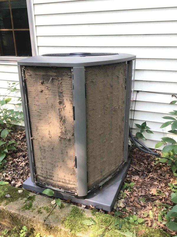 Performed comprehensive cooling maintenance on a 5-year-old Lennox air conditioning system. Conducted thorough inspection and testing of all electrical components, verifying amperage and voltage readings were within manufacturer specifications. Exterior condenser unit showed heavy accumulation of dirt, dust, and debris on coil surfaces and panels; performed complete coil cleaning and washing of outdoor unit to restore proper airflow and heat transfer efficiency. Replaced air filter with customer-supplied filter. System tested and confirmed operating properly with no deficiencies noted.