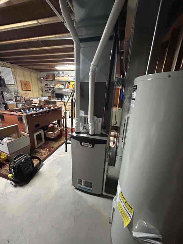 Completed comprehensive 12-point tune-up and inspection on Lennox AC and furnace system as part of annual maintenance agreement. Full refrigerant pressure test performed on 2-year-old unit with all readings within manufacturer specifications. Conducted thorough system evaluation on both heating and cooling equipment with all findings documented on standard maintenance forms, no abnormalities detected.