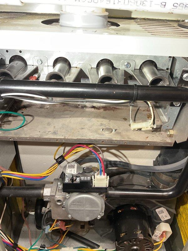 Completed furnace burner assembly replacement on commercial heating unit as previously diagnosed and estimated. Removed existing burner assembly and installed new burners with all necessary connections to gas valve and ignition components. Verified proper gas flow, ignition sequence, and flame characteristics across all burners. Tested heating system operation through complete cycle to confirm unit is functioning correctly and safely. System restored to full operational status.