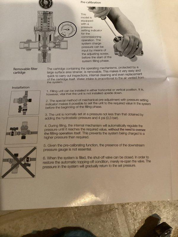 Responded to callback for backflow preventer failure that caused significant water damage to laundry room floor. Upon inspection, discovered relief discharge valve improperly positioned over doorway and autofill device installed incorrectly with discharge not meeting code requirements. Removed failed components and installed new autofill device with proper discharge piping routed to code-compliant safe disposal location, eliminating potential water damage hazards.