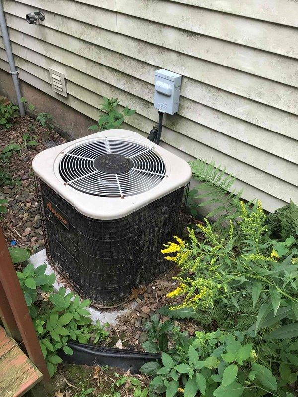 Performed routine cooling maintenance on a 26-year-old Amana air conditioning system utilizing R22 refrigerant. During inspection, identified capacitor reading significantly out of manufacturer specifications and suboptimal temperature differential across the evaporator coil. Customer declined recommended repairs at this time, opting to pursue system replacement in the fall season.