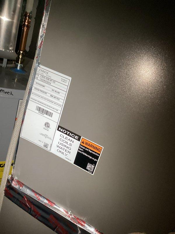 Completed comprehensive AC tune-up on 4-year-old Lennox system. Performed standard maintenance protocol including inspection of indoor furnace unit and outdoor condenser, verified proper operation of all components, checked refrigerant levels, and confirmed system functionality. System operating within normal parameters; customer noted second floor could be cooler, which may require future airflow balancing assessment.