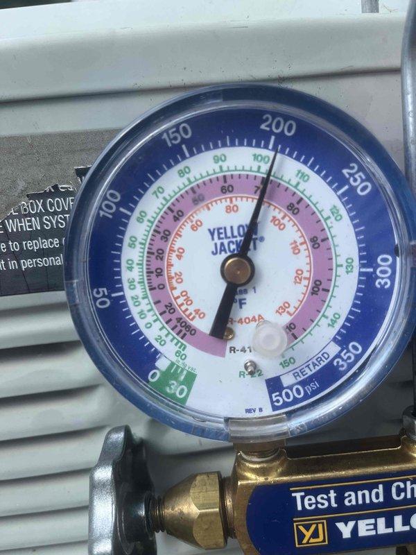 Performed second opinion diagnostic on 23-year-old air conditioning system with reported cooling issues. Isolated the AC unit and conducted pressure test, pressurizing the system and monitoring for leaks. System lost 10 PSI within 15 minutes, confirming active refrigerant leak in the system. Discussed repair options with customer and scheduled follow-up appointment with sales advisor for replacement estimate.
