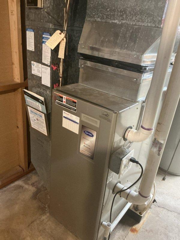 Responded to no cool call on 10-year-old air conditioning system with reported complete system failure and no airflow. Upon diagnostic evaluation, determined thermostat had failed and was preventing system operation. Identified failed thermostat as root cause of no cool condition. Customer elected to replace thermostat herself. Scheduled follow-up visit for AC tune-up service once thermostat replacement is completed.