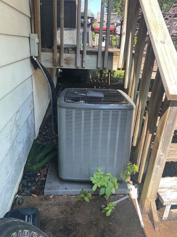 Performed comprehensive AC tune-up on residential split system. Discovered and removed deceased rodent from unit and replaced heavily soiled electronic air filter. All system components inspected, cleaned, and verified operational per manufacturer specifications.