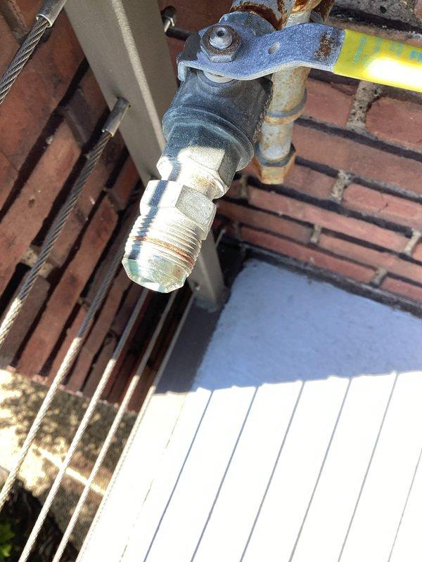 Responded to service call for gas line shut-off valve replacement. Upon inspection, determined that the requested work could not be completed as planned. Performed visual assessment of existing gas line configuration and documented conditions with photos for customer records.