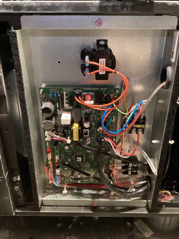 Responded to warranty service call for Mitsubishi Electric heat pump system. Upon arrival, unit was operating properly despite previous diagnosis indicating need for RDS sensor, bracket, and control board replacement. After consulting with homeowner, determined actual issue was A2L refrigerant sensor at indoor fan coil unit located in attic. Replaced A2L sensor and reconfigured DIP switch settings on both the fan coil control board and outdoor condenser unit, which had been previously set to override sensor fault condition. Verified all system components operating within normal parameters following sensor replacement and control board reconfiguration. Full warranty coverage applied to parts and labor.