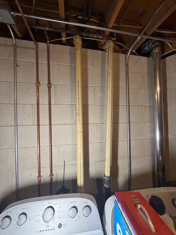 Completed comprehensive Family Rewards plumbing inspection of residential property. Inspected copper supply lines in attic space and basement plumbing system, including water supply piping, drainage components, and fixtures. Identified multiple items requiring attention: supply stops showing wear and requiring replacement, drain assembly in need of service, and toilet requiring replacement. Documented conditions with photographs of copper piping showing oxidation and patina, basement plumbing configuration with supply lines and drainage system. Prepared and submitted detailed estimates for recommended repairs and replacements to bring plumbing system up to optimal operating condition.