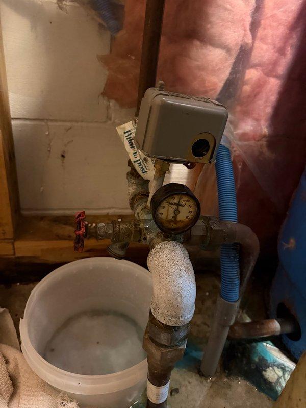 Responded to emergency call for water line leak in mechanical room. Upon arrival, identified malfunctioning pressure gauge on main water supply line contributing to system monitoring issues. Removed defective pressure gauge and installed new replacement unit to restore proper pressure monitoring capability. Verified system operation and confirmed leak resolution upon completion of gauge replacement.