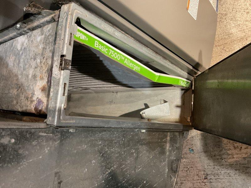 Responded to no-cool complaint on 2014 Nordyne R-22 air conditioning system at rental property. Tenant reported severe suction line icing with water intrusion into furnace cabinet. Upon arrival, system had been off approximately 12 hours per previous instruction. Conducted pressure diagnostics revealing equalized standing pressure of 59 psig on both suction and liquid lines with 85°F outdoor ambient temperature, confirming system is substantially undercharged. Visual inspection confirmed previous ice formation on suction line and water damage to furnace area. Pressure readings indicate significant refrigerant leak in sealed refrigerant circuit. Per company policy, no leak search, coil repair, or R-22 recharge was performed on this aging system. Advised property owner that system requires either complete leak repair with refrigerant circuit restoration or full equipment replacement to restore cooling operation.