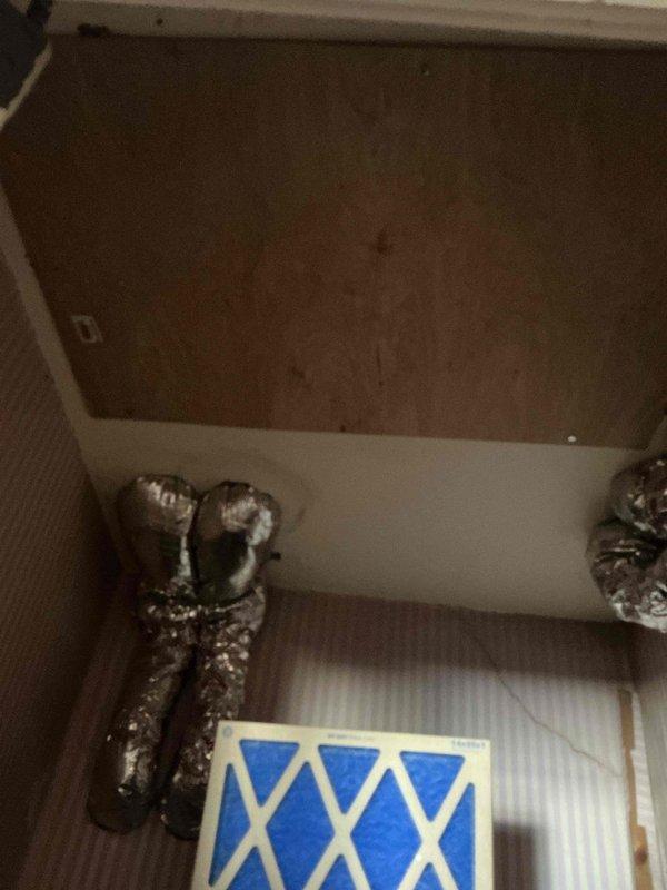 Responded to callback regarding attic access hatch left improperly secured following previous AC inspection. Inspected attic access point and confirmed hatch location and closure mechanism. Documented HVAC system components including air filter and ductwork condition with photos. Advised customer to contact pest control professional to address wildlife intrusion issue before proceeding with any further HVAC work. Verified proper closure of attic hatch upon completion and recommended customer follow up with management after pest control remediation is complete.