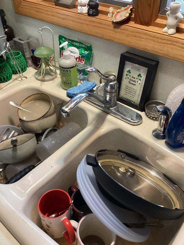 Completed routine plumbing inspection of residential kitchen fixtures and components. Inspected double-basin kitchen sink, single-handle chrome faucet assembly, spray nozzle attachment, drain assemblies with strainer baskets, and soap dispenser for proper operation and potential issues. All fixtures found to be functioning within normal parameters with no immediate repairs required at time of inspection.
