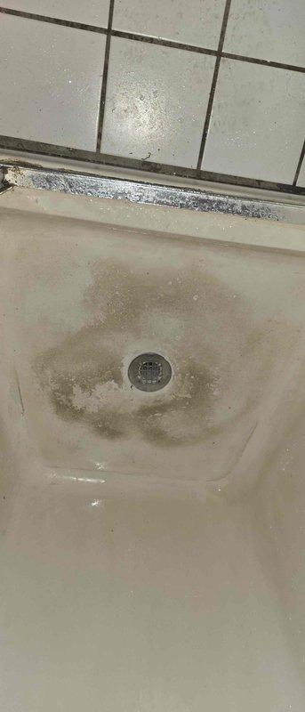 Responded to a shower drain leak originating from an upstairs bathroom that was causing water intrusion into the downstairs shower below. Upon inspection, identified the source as a failed shower drain assembly with compromised seals allowing water to bypass the drain connection and penetrate through the floor structure. Removed the existing chrome drain cover and deteriorated drain body, cleaned the drain opening and surrounding substrate, and installed a new shower drain assembly with proper sealing to prevent further water migration between floors.