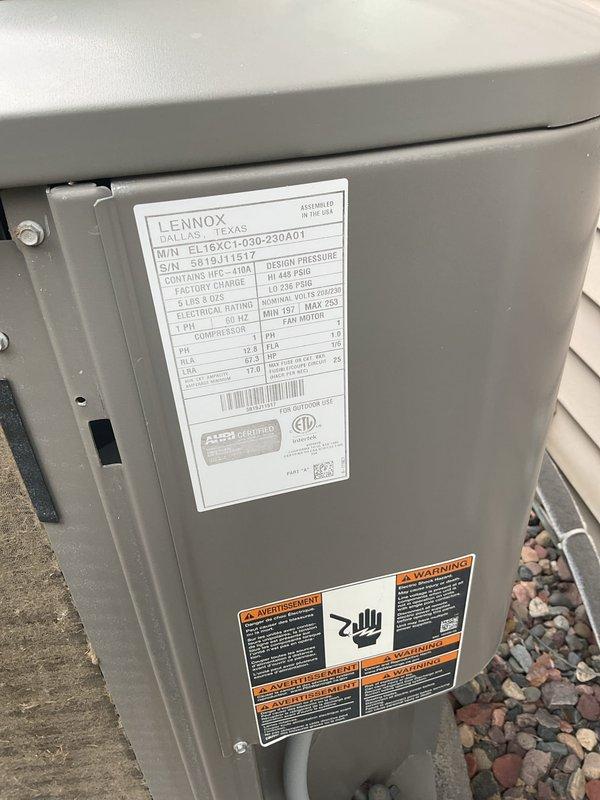 Completed comprehensive preventive maintenance tune-up on 6-year-old Lennox 16ACX1-030-230A01 air conditioning system per family rewards agreement. Performed full system inspection, verified R-410A refrigerant charge, tested electrical components, cleaned condenser coil, and confirmed all operating parameters within manufacturer specifications.