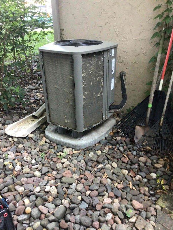 Completed comprehensive air conditioning tune-up on residential outdoor condenser unit as part of maintenance agreement. Performed thorough washing of outdoor unit to remove accumulated debris, inspected and verified all electrical connections and components, and replaced air filter with customer-supplied unit. System tested and confirmed operating within normal parameters with no deficiencies noted.