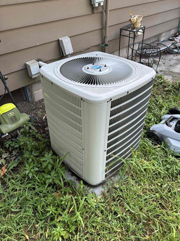 Completed scheduled air conditioning tune-up on 7-year-old Goodman cooling system as part of annual maintenance agreement. Performed comprehensive inspection of outdoor condenser unit including cleaning of coils, verification of refrigerant levels, electrical connections check, and assessment of overall system operation. Unit found to be in satisfactory working condition with all components functioning within normal parameters.