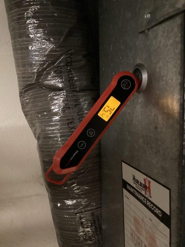 Performed scheduled maintenance on both air conditioning and boiler systems. Conducted comprehensive tune-up procedures including temperature diagnostics and electrical component inspection. Identified boiler jacket leak requiring further evaluation and confirmed AC system was low on refrigerant. Documented capacitor specifications (TRCP405, 40-5MFD/440VAC) and recorded temperature readings of HVAC components. System requires refrigerant recharge and boiler leak assessment for potential replacement recommendations.