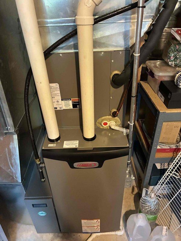 Completed comprehensive annual maintenance on both air conditioning and furnace systems, both approximately one year old. Performed thorough preventive maintenance on furnace unit, including inspection and cleaning of all routine components such as burners, heat exchanger, blower assembly, and flame sensor. Verified proper operation of gas valve, ignition system, and safety controls. All measurements and operational parameters found to be within manufacturer specifications. Conducted visual inspection of condensing unit that was serviced during previous AC maintenance in July. Both HVAC systems operating efficiently with no issues identified.