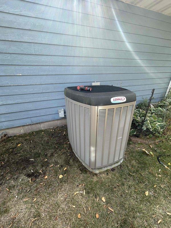Completed comprehensive air conditioning tune-up and maintenance service on Lennox condenser unit. Performed standard seasonal maintenance procedures including system inspection, cleaning, and performance verification as outlined in maintenance agreement protocol.