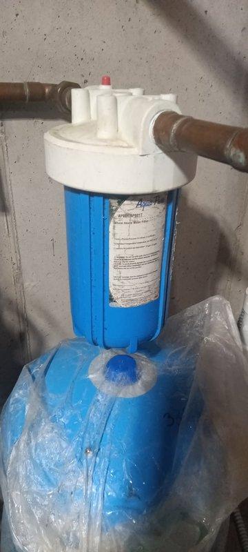 Responded to service call for leaky shower faucet and whole house water filter canister. Inspected both fixtures, assessed the source of leaks, and provided detailed estimates for repairs including shower valve replacement and filter housing O-ring or canister replacement. Customer declined all repair estimates at this time.