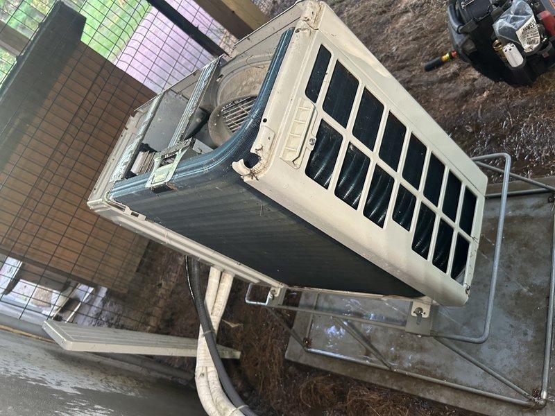 Completed comprehensive maintenance on two 8-year-old mini split systems. Performed operational testing, cleared condensate drain lines, and thoroughly washed condenser coils. Inspected unit for rodent intrusion and confirmed air filters had been previously cleaned. Verified system performance with temperature differential measuring 15-16 degrees across the coil, indicating proper cooling capacity. Recommended interior evaporator head cleaning for optimal efficiency.