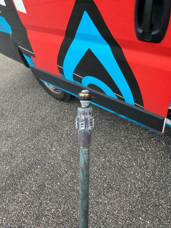 Responded to emergency water leak at exterior hose bib that would not shut off, requiring customer to shut off main water supply to the home. Upon inspection, diagnosed failed stem assembly causing continuous water flow from outdoor faucet. Replaced defective hose bib stem and handle assembly, restoring proper shut-off function and eliminating the leak.