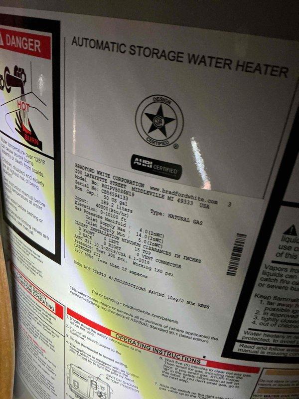 Completed comprehensive plumbing inspection of residential property, including thorough evaluation of automatic storage natural gas water heater and associated plumbing connections. Documented all findings with photographic evidence, verified proper installation of copper supply lines and overhead plumbing infrastructure, confirmed presence of required safety equipment including wall-mounted fire extinguisher, and assessed overall system functionality and code compliance.