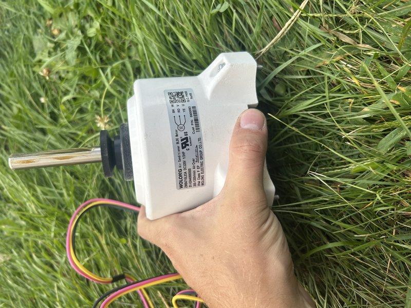 Responded to service call for noisy condenser fan motor on York unit. Upon arrival, discovered the York condenser utilizes a separate condenser fan motor and control module configuration. Attempted to install replacement condenser fan motor but encountered compatibility issue with electrical connector not matching existing module plug. Determined both the motor and module assembly require replacement to ensure proper fit and function. Temporarily reinstalled original motor and module, which remains operational despite excessive noise, to maintain system function until correct parts arrive. Ordered compatible condenser fan motor and control module for return visit to complete repair.