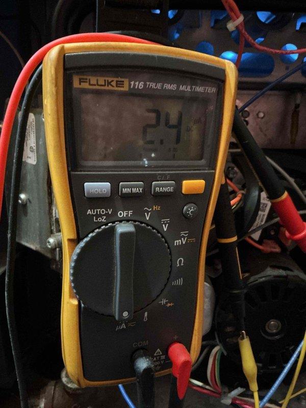 Performed comprehensive maintenance inspection on two 7-year-old Goodman furnaces as part of recurring heating system agreement. Conducted full safety and performance evaluation including igniter inspection, flame sensor cleaning and testing, burner assessment, filter check, heat exchanger visual inspection, amperage draw verification, and combustion analysis on both units. Temperature rise measured within specification at 40-45 degrees on both furnaces. All components found operating properly and safely. Provided quote for humidifier pad replacement and humidifier drain line replacement as requested.